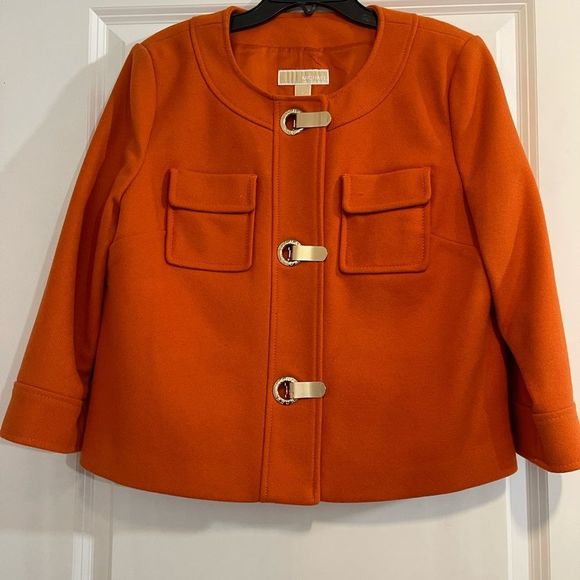 Michael Kors Jackets & Blazers - MICHAEL KORS BURNT ORANGE BLAZOR SIZE LARGE BUCKEL JACKET